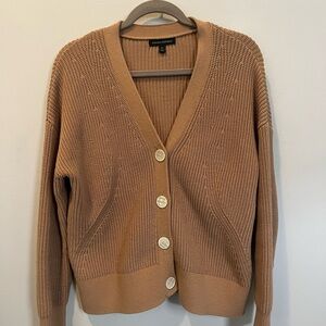 Banana Republic Women's Camel/Tan Button-Front Ribbed Cardigan